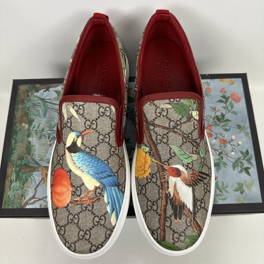 Gucci Supreme Monogram Tian Shoes Sneakers Mens Size 10 UK Birds - Picture 3 of 14